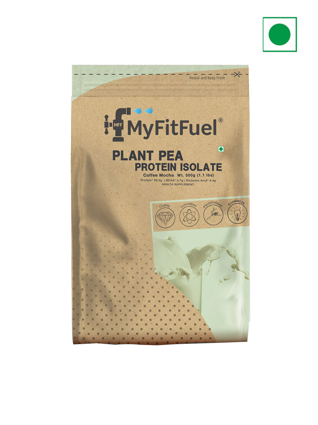 

MyFitFuel Plant Pea Protein Isolate-Coffee Mocha- 500g, Brown