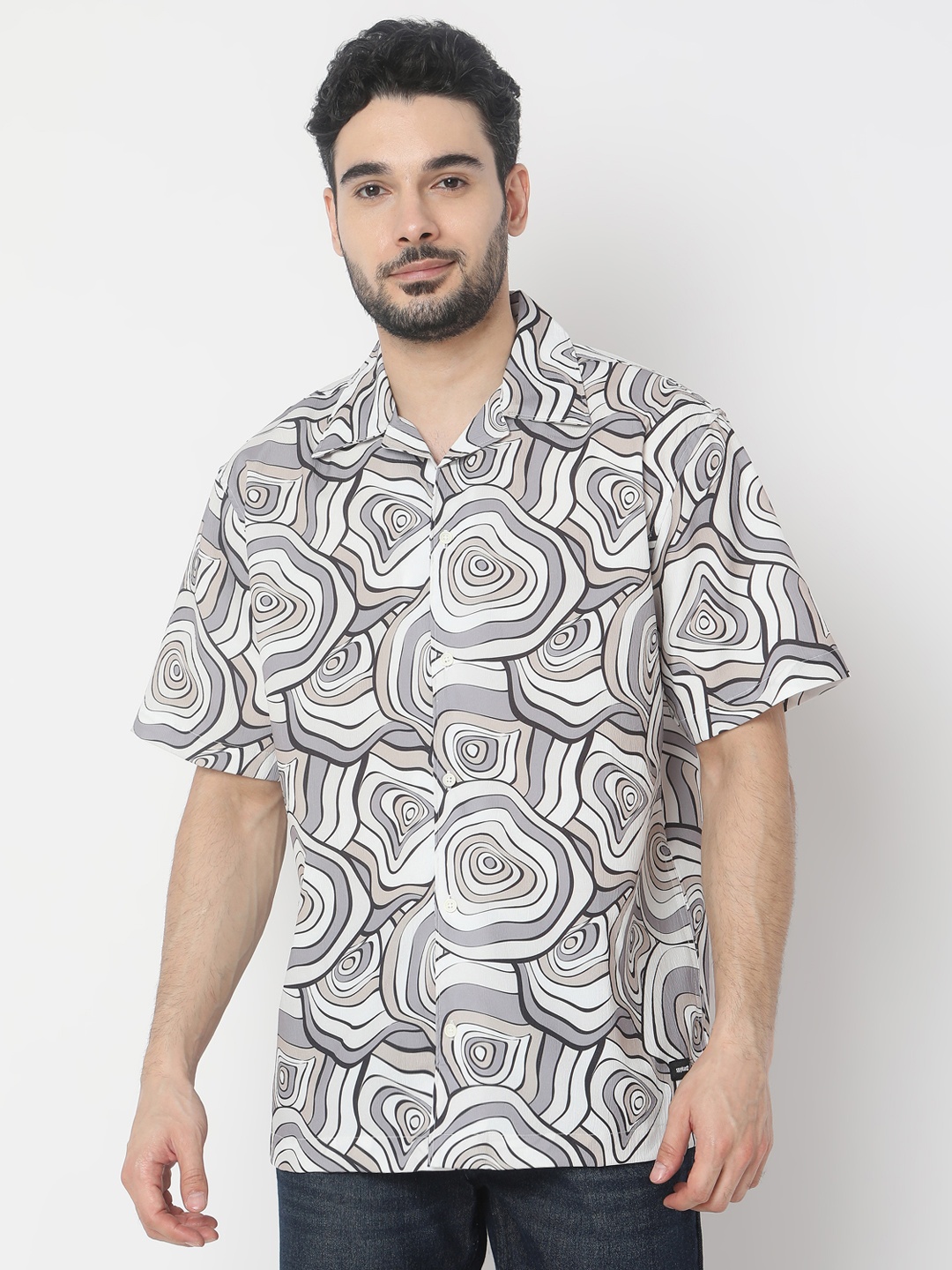 

SPYKAR Relaxed Fit Printed Casual Shirt, Grey