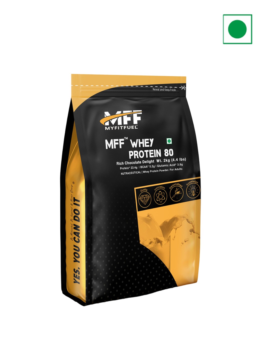 

MyFitFuel Whey Protein 80 - Rich Chocolate Delight - 2kg, Brown