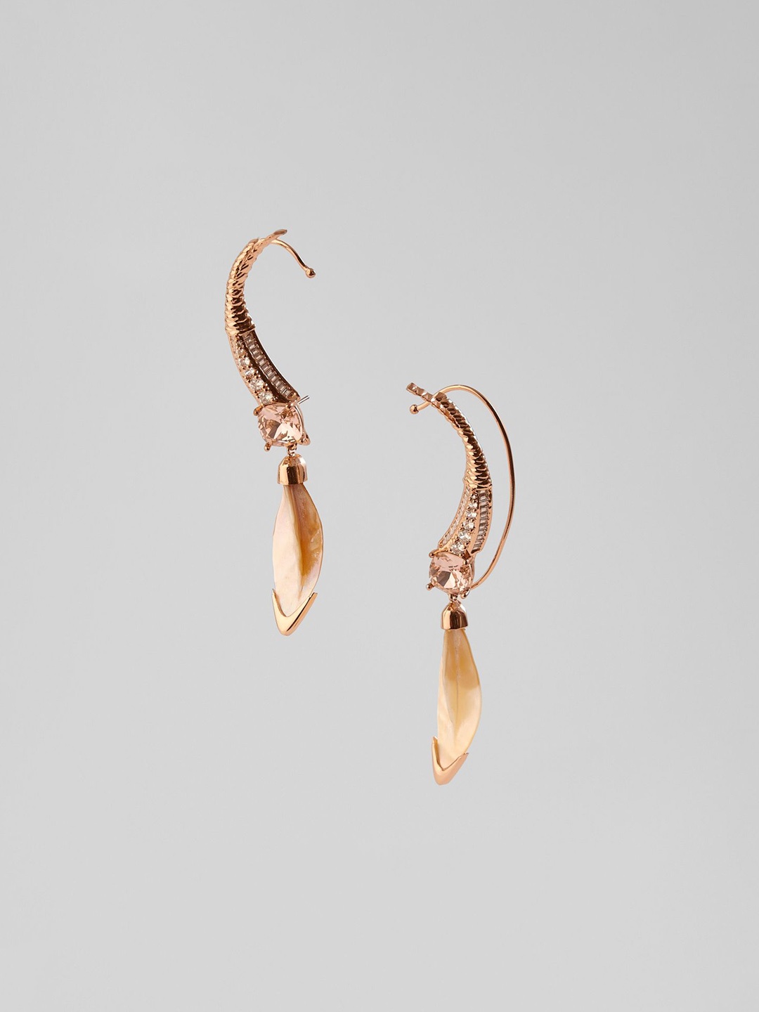 

Outhouse Rose Gold Plated Contemporary Drop Earrings