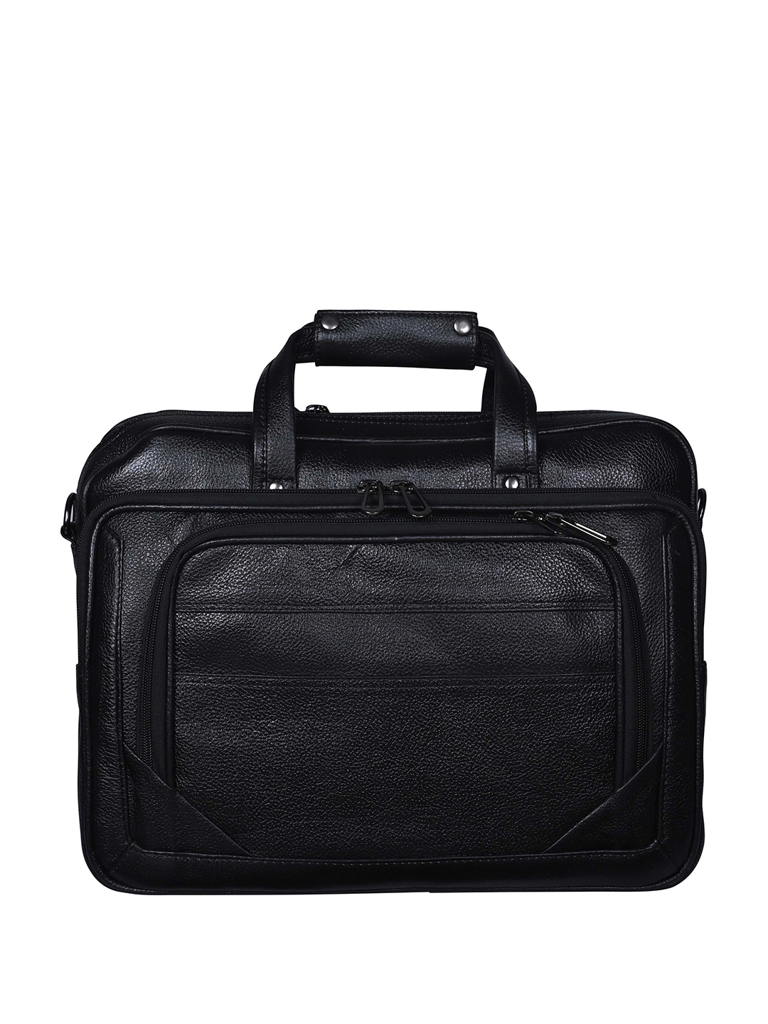 

Calvadoss Women Up To 17 Inch Textured Leather Laptop Bag, Black