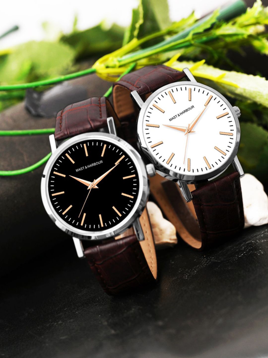 

Mast & Harbour Men Dial & Leather Textured Straps Analogue Watch M&HWatchP2-08, White