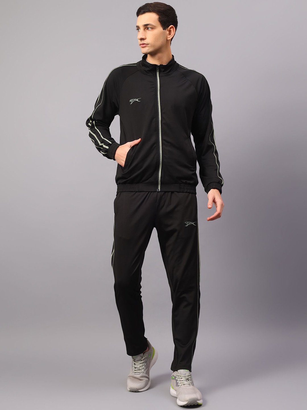

Shiv Naresh Men Mock Collar Tracksuits, Black