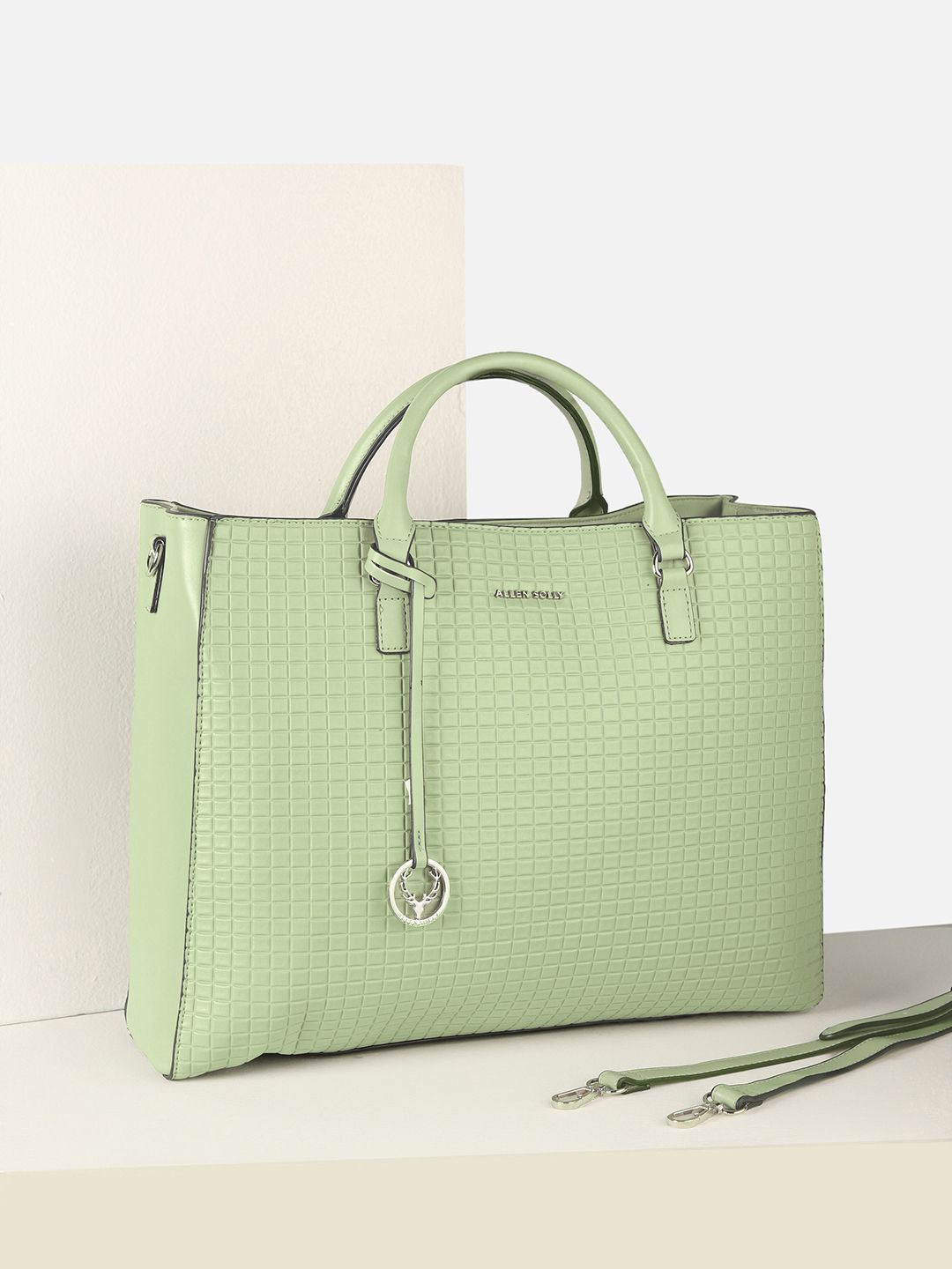 

Allen Solly Woman Up To 18 Inch Textured Laptop Bag, Green