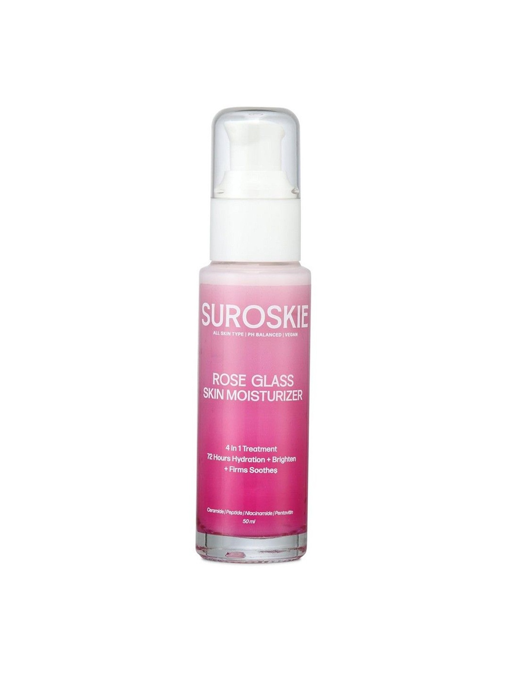 

SUROSKIE Rose Glass Skin Moisturizer with Copper Peptides & Ceramides - 50ml, Pink