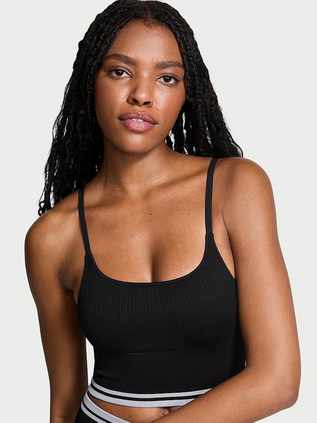 

Victoria's Secret Solid Full Coverage Lightly Padded Workout Bra, Black