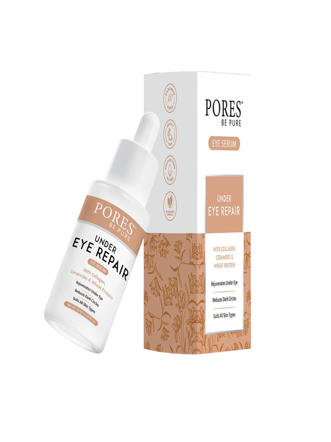 

PORES Be Pure Set Of 2 Under Eye Repair Eye Serum with Collagen & Ceramides - 30ml each, White