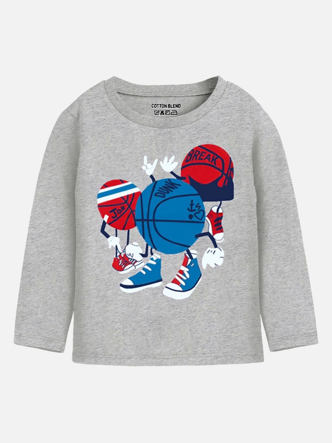 

YK X Trampoline Boys Printed T-shirt, Grey