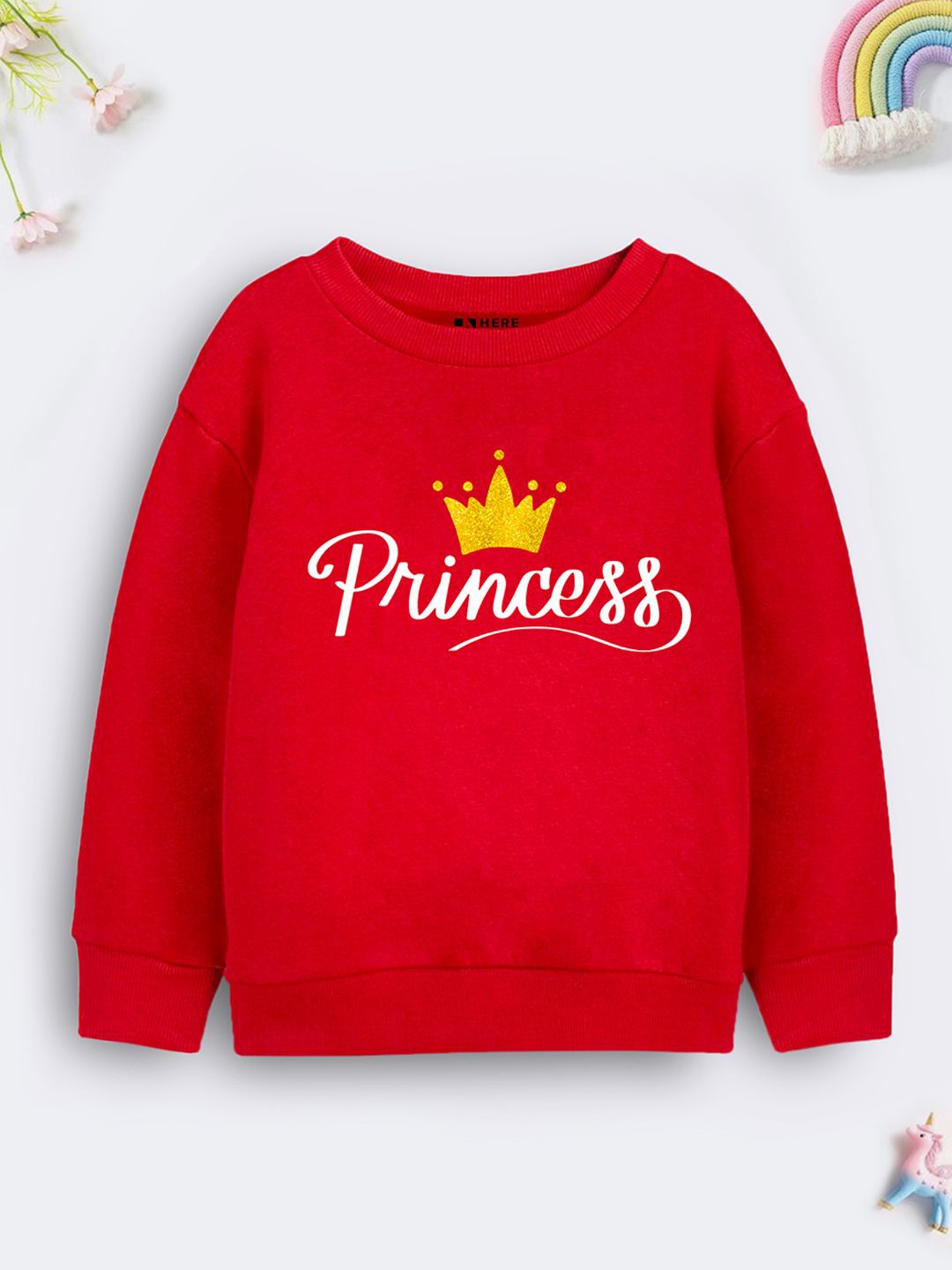 

HERE&NOW Girls Printed Sweatshirt, Red