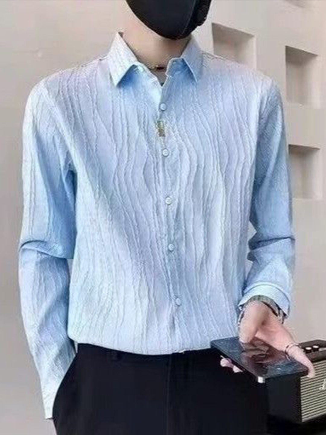 

StyleCast Men Opaque Party Shirt, Blue