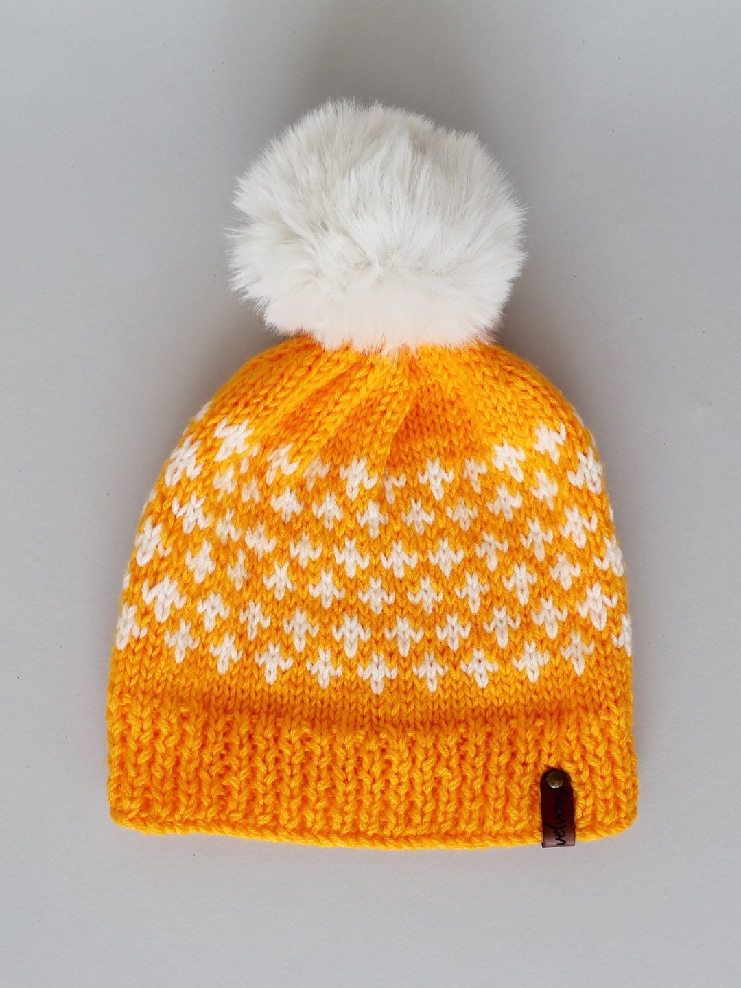 

Velvery Women Self Design Beanie, Yellow