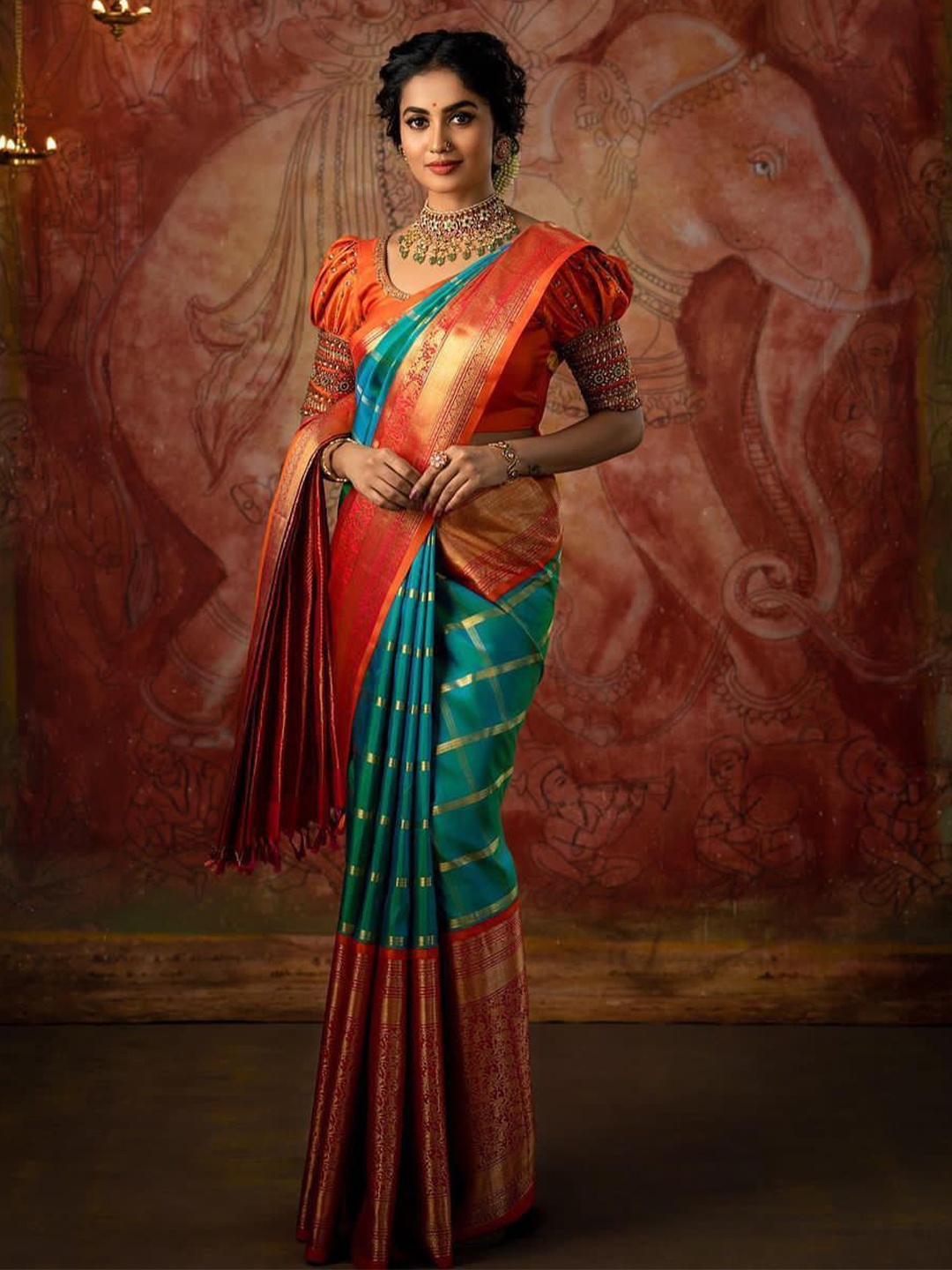 

Marziyaa Woven Design Zari Banarasi Saree, Sea green