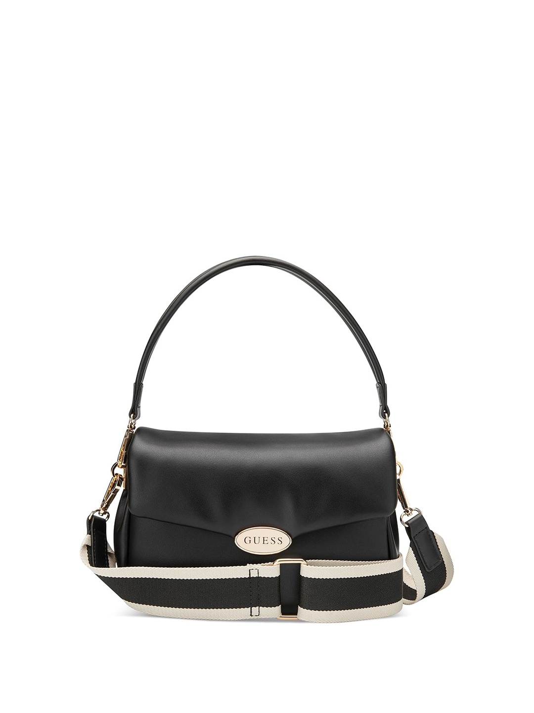 

GUESS PU Half Moon Shoulder Bag with Tasselled, Black