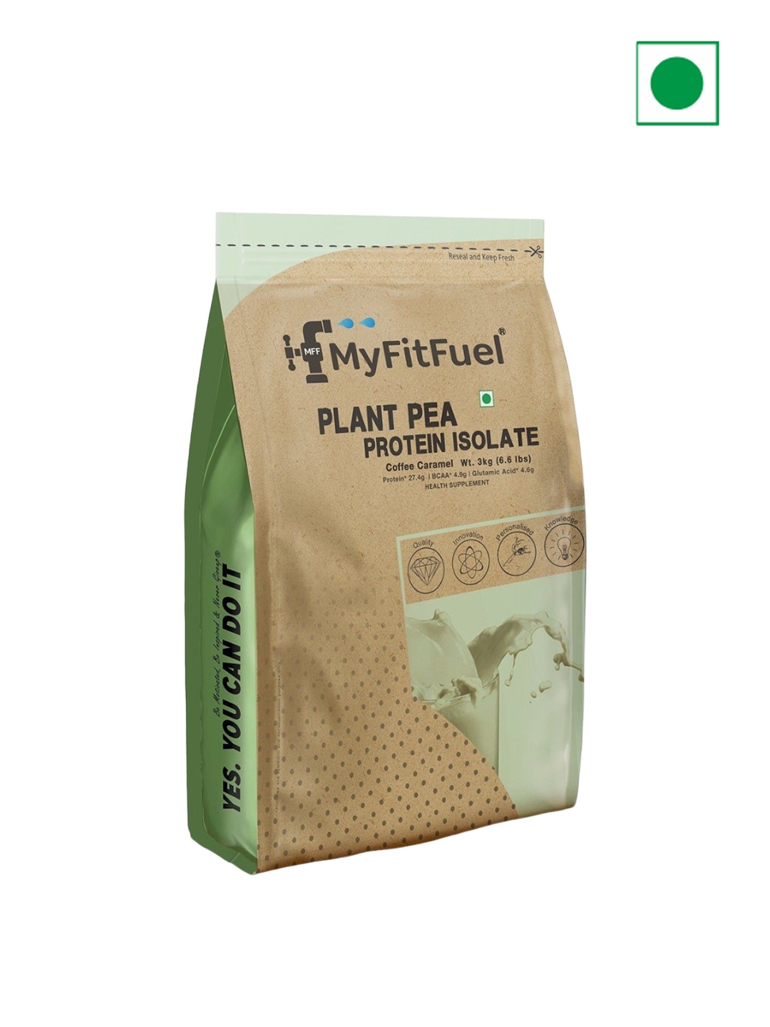 

MyFitFuel Plant Pea Protein Isolate - Coffee Caramel Flavour - 3Kg, Brown