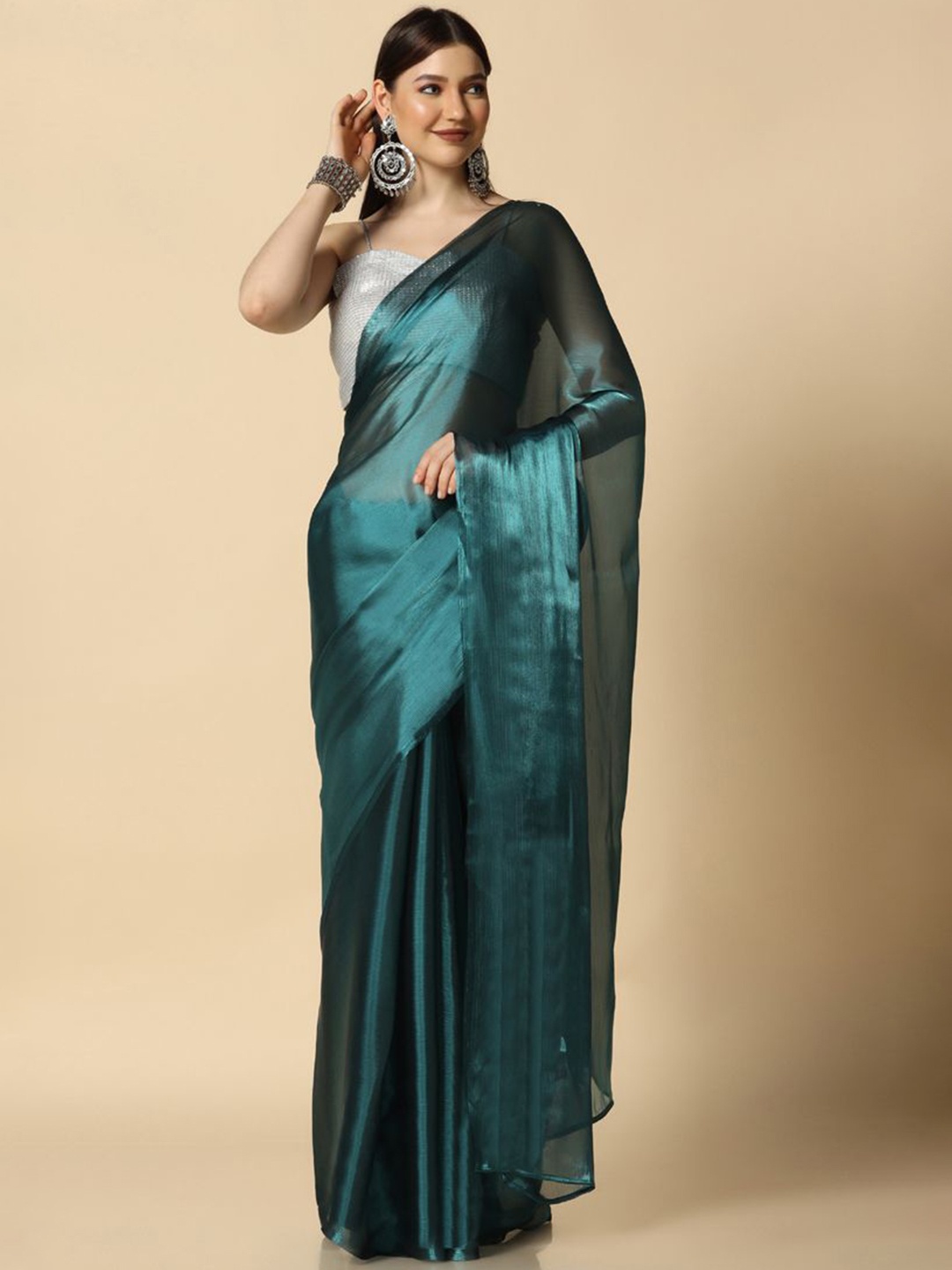 

ASISA Organza Saree, Teal