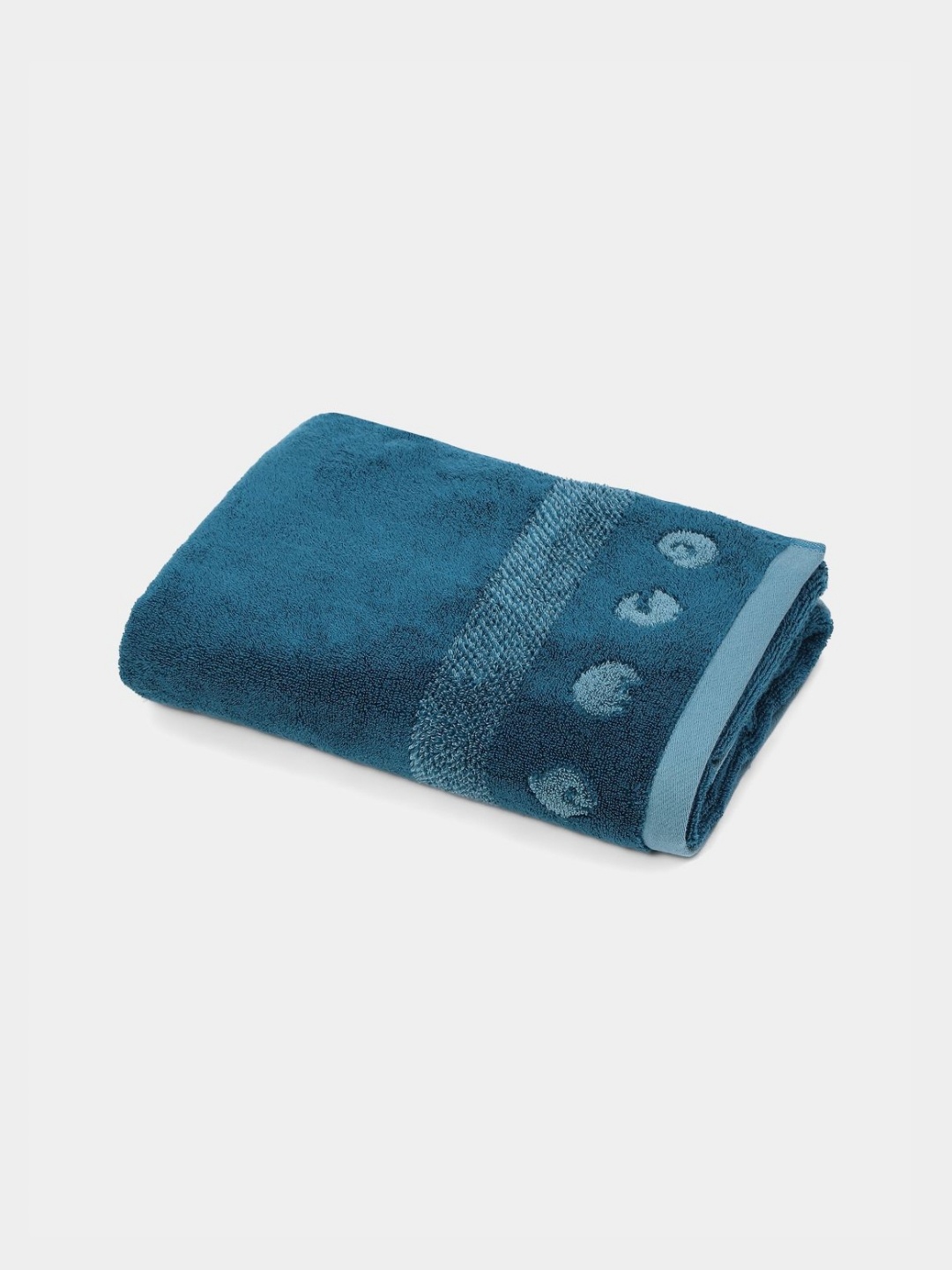 

MYTRIDENT Teal 2 Printed Cotton 550 GSM Bath Towel