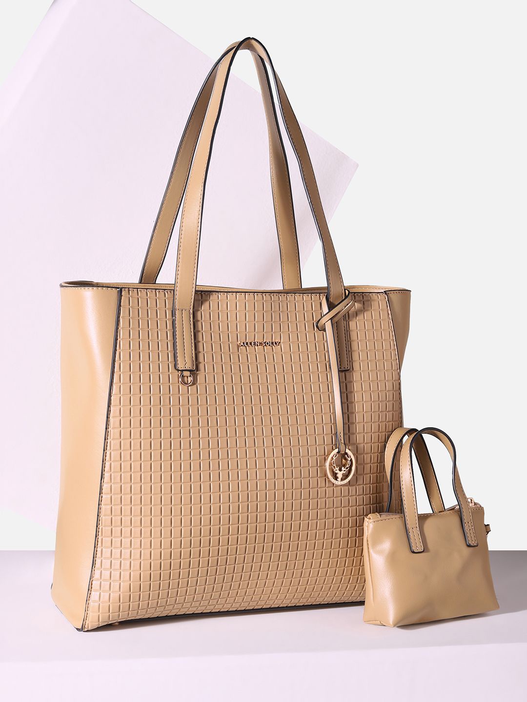 

Allen Solly Woman Up To 18 Inch Textured Laptop Bag, Beige