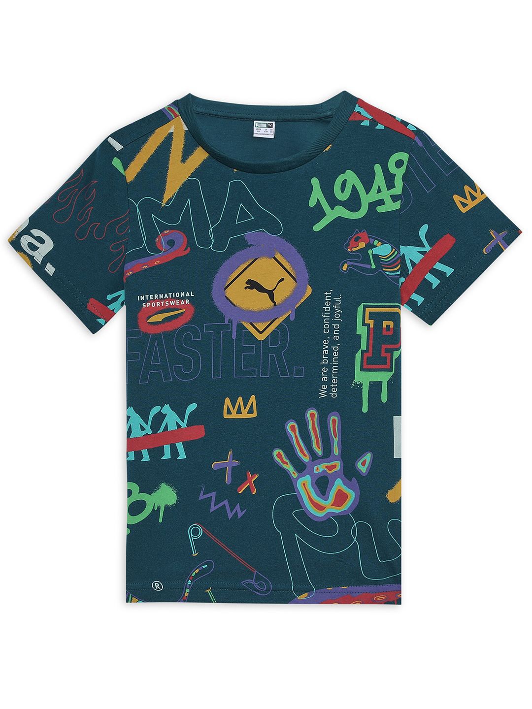 

Puma Classics Drip Printed Youth Tee, Green