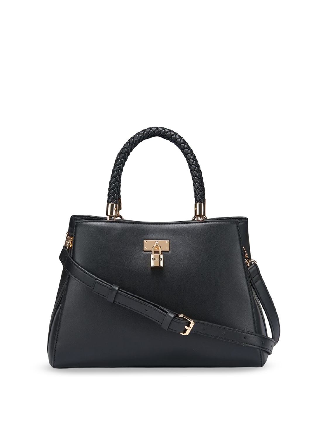 

GUESS PU Structured Satchel, Black