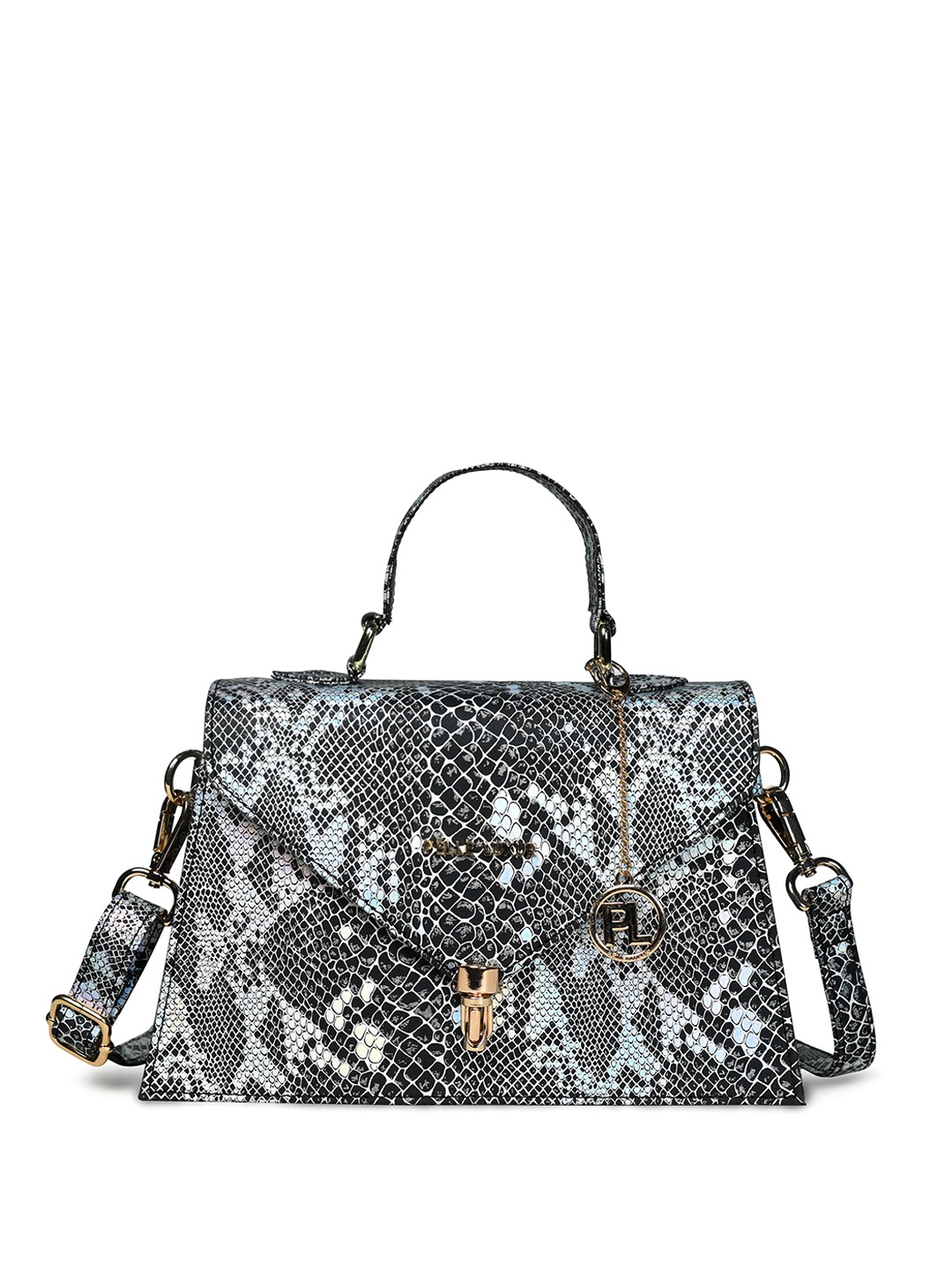 

PELLE LUXUR PU Structured Handheld Bag with Tasselled, Silver