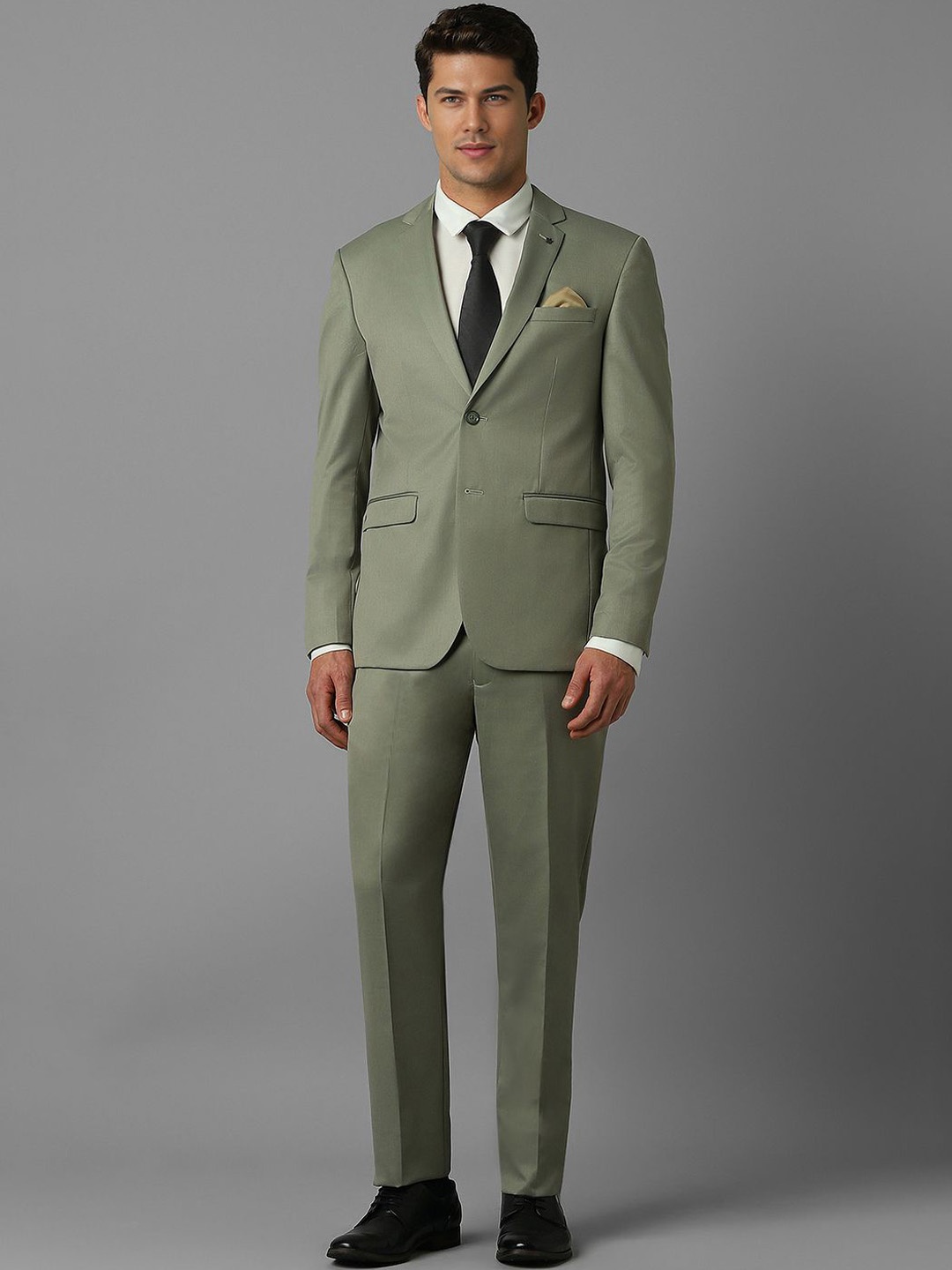 

Louis Philippe Single-Breasted Slim-Fit Two-Piece Formal Suit, Olive