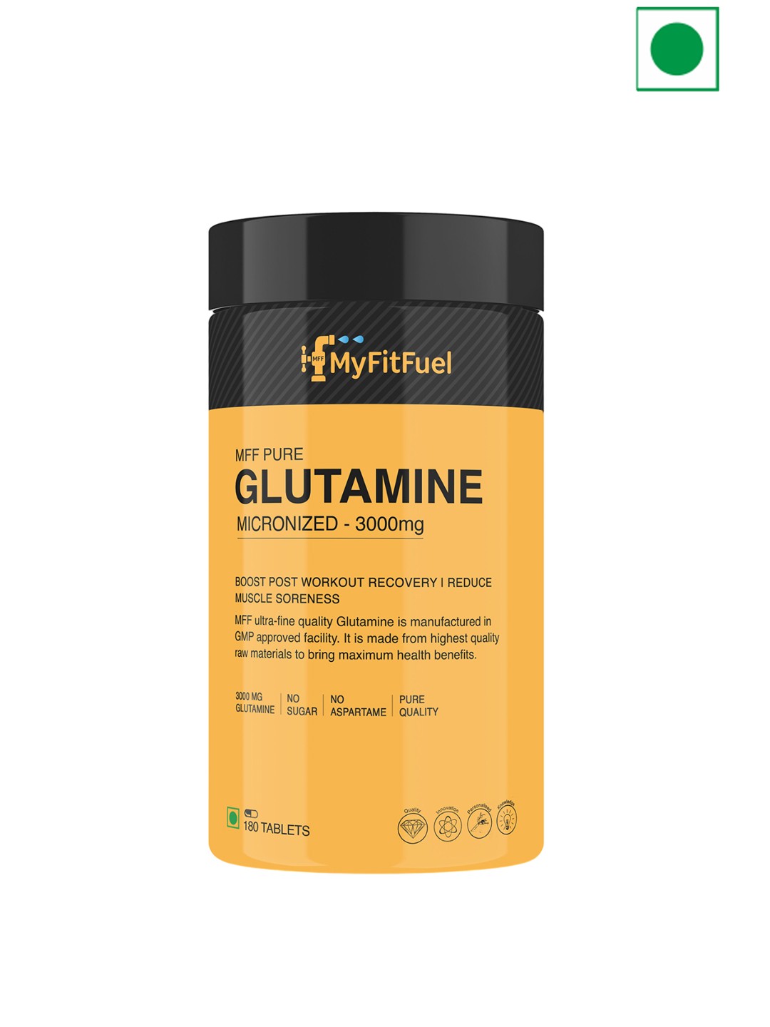 

MyFitFuel Glutamine Micronized 3000 mg - 180 Tablets, Cream