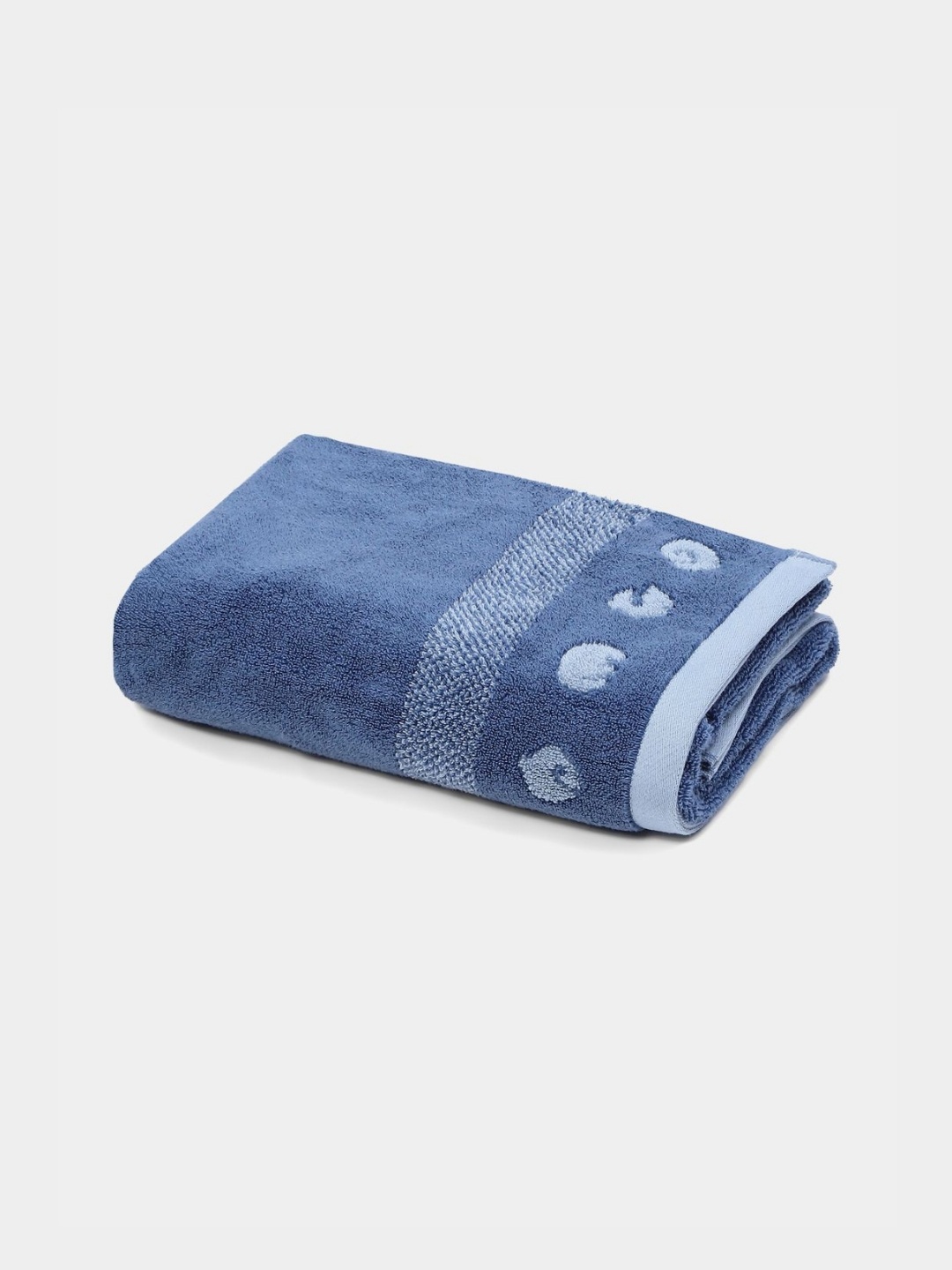 

MYTRIDENT Blue 2 Printed Cotton 550 GSM Bath Towel