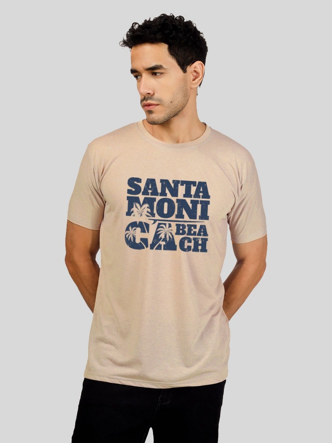 

Greylongg Men Typography Pockets T-shirt, Beige