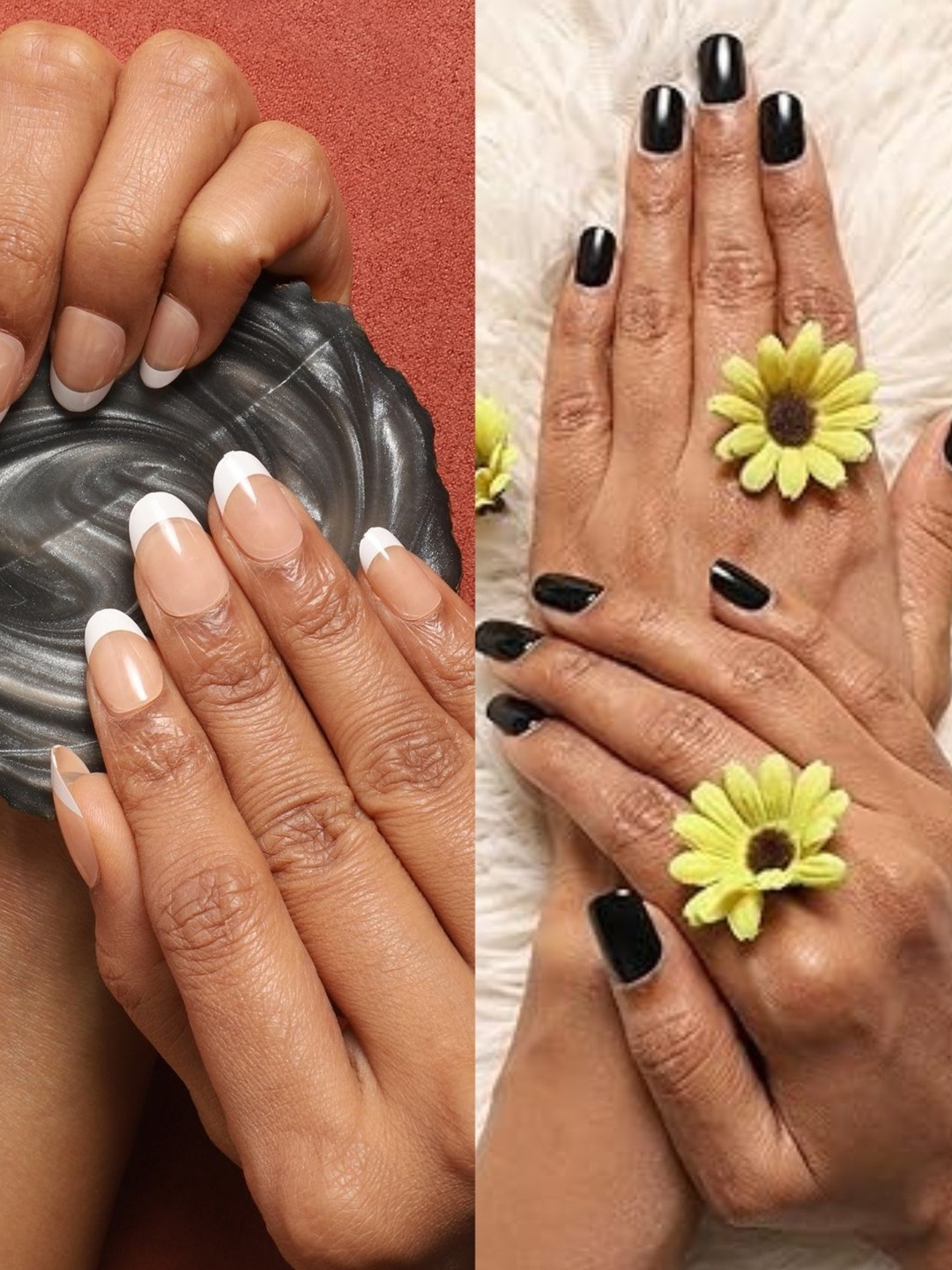 

LICK Women Pack Of 2 Reusable Acrylic Press On Nail Extensions, Black