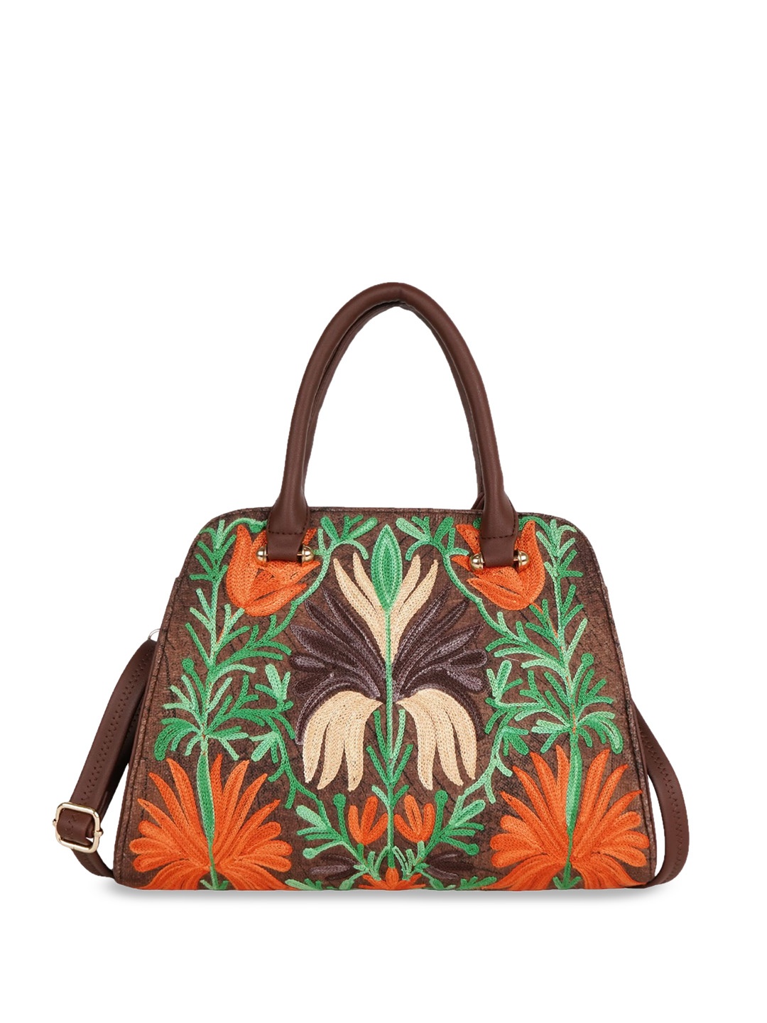 

YOYOWING Colourblocked Satchel, Brown