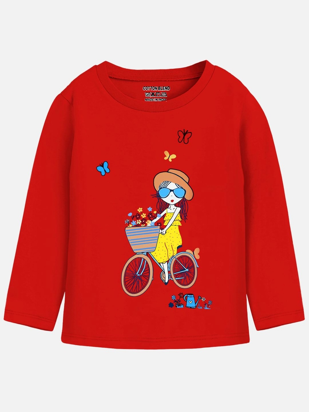 

YK X Trampoline Girls Printed Applique T-shirt, Red