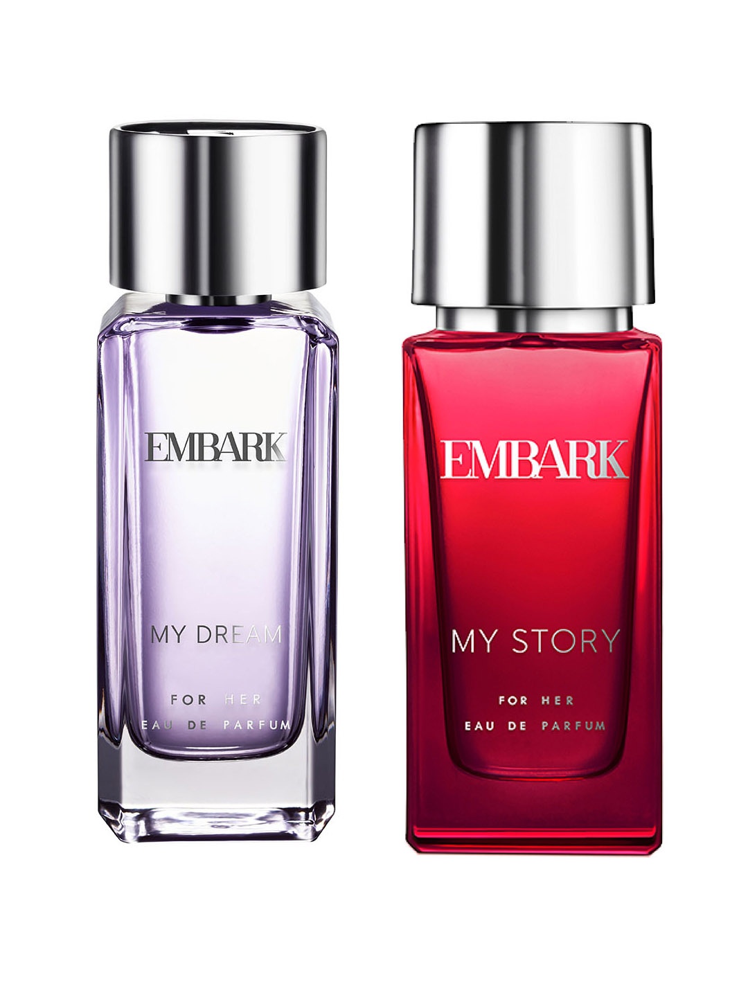

EMBARK Women Set of 2 Eau De Parfum Natural Spray - My Dream 100 ml & My Story 30 ml, Violet
