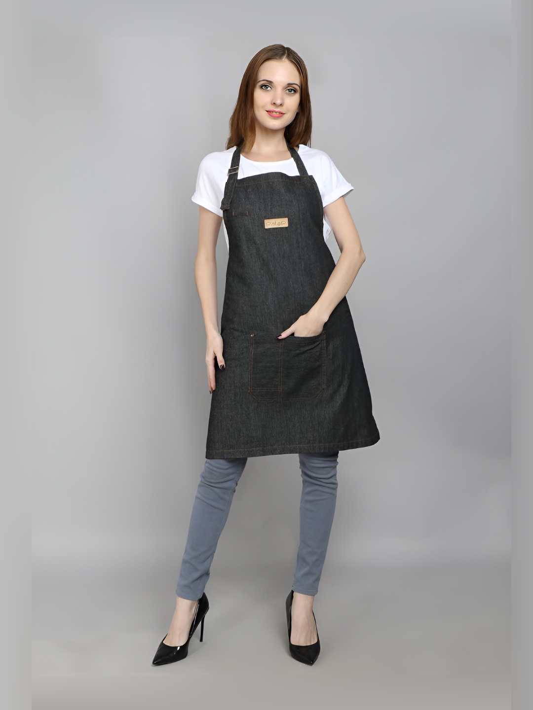 

SillyBoom Black Denim Aprons With Pocket