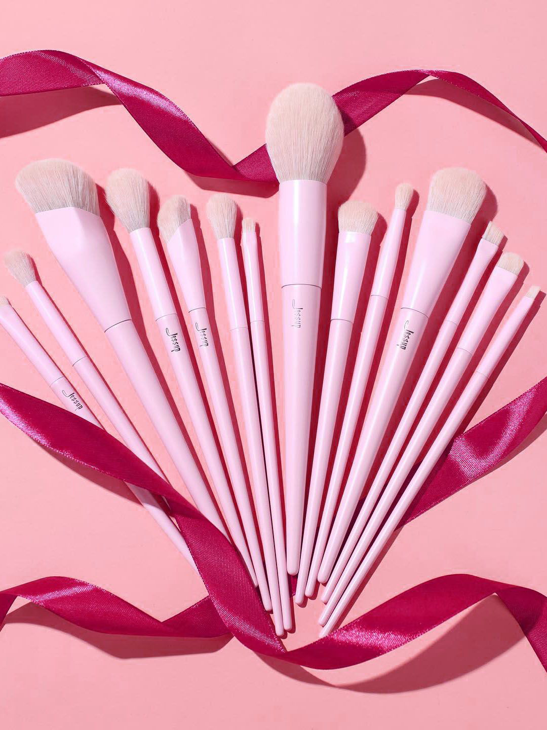 

JESSUP Set Of 14 Beauty Comprehensive Collection Brush Set-Crystal Pink