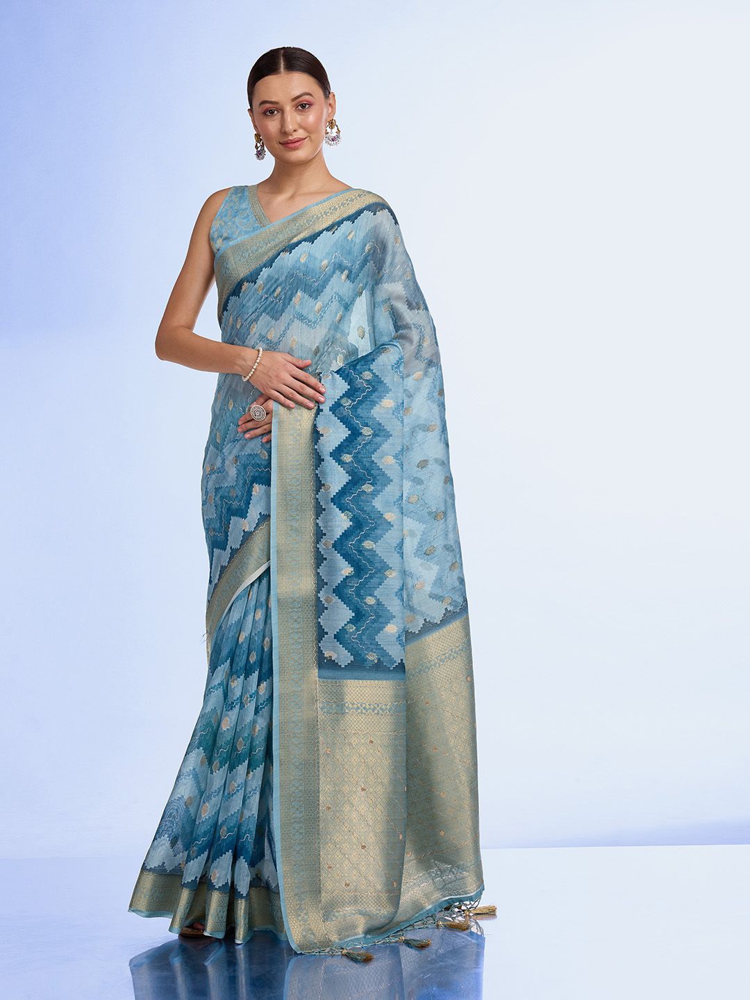 

Ishin Woven Design Saree, Blue