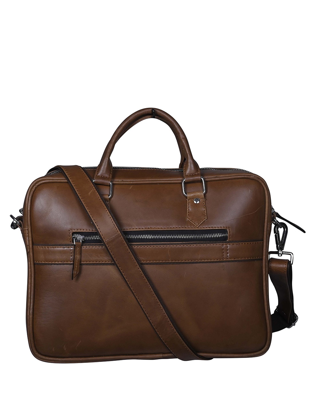 

Calvadoss Women Solid Up To 15 Inch Leather Laptop Bag, Tan