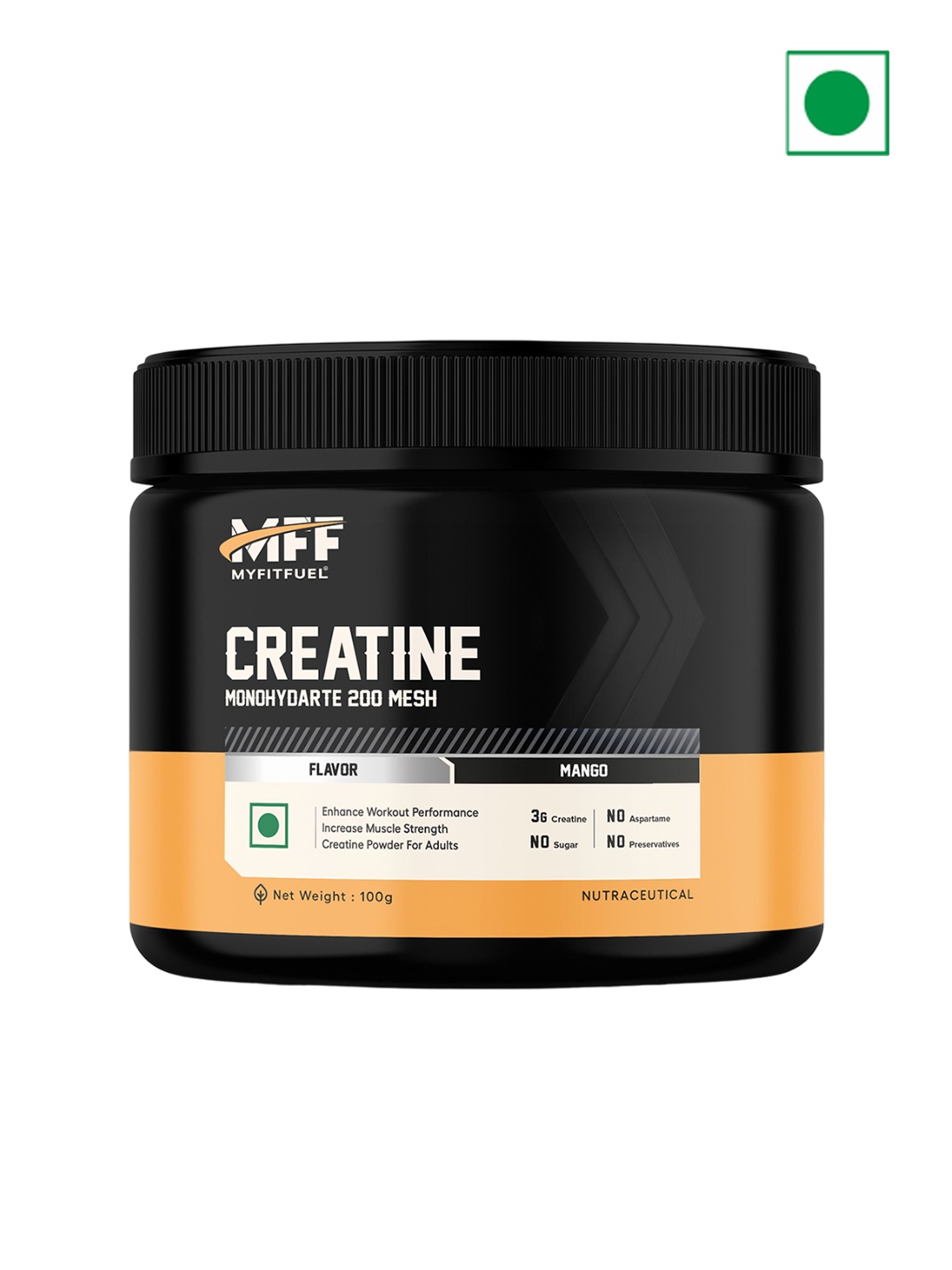

MyFitFuel Creatine Monohydrate 200 Mesh - 100g - Mango Flavour, Cream