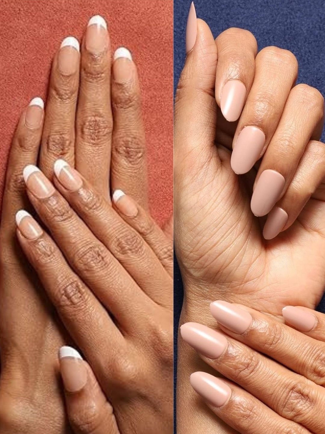 

LICK Pack Of 2 Acrylic Press on Nails With Quick Dry Nail Glue - Rose Beige & Ivory
