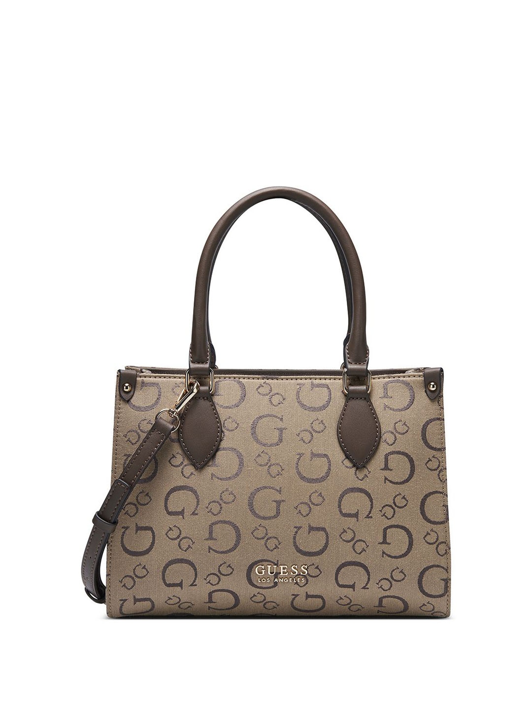 

GUESS Printed Structured Tote Bag, Brown