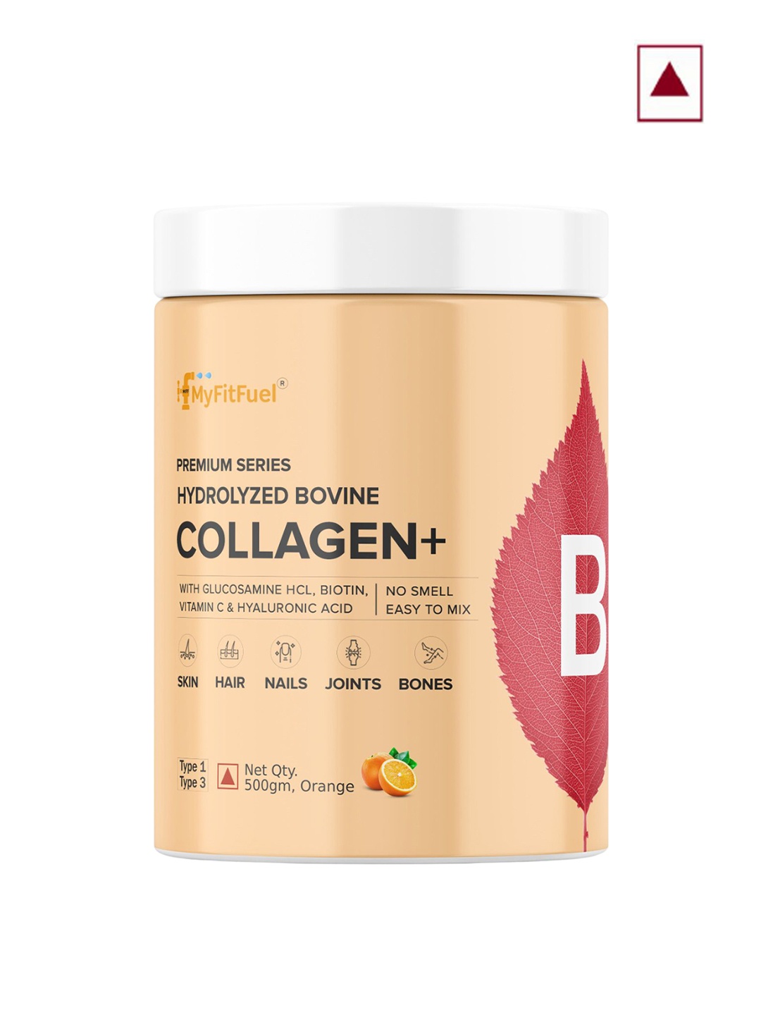 

MyFitFuel Premium Series Hydrolyzed Bovine Collagen+ - 500g - Orange, Cream