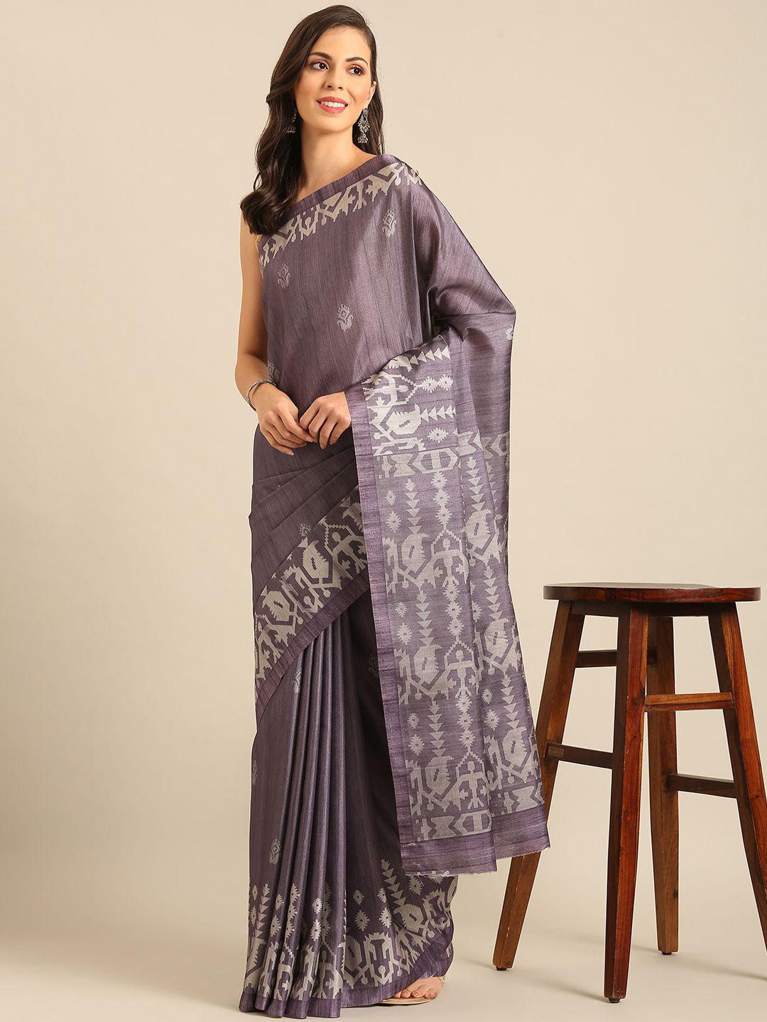 

Exclusiva Woven Design Saree, Purple