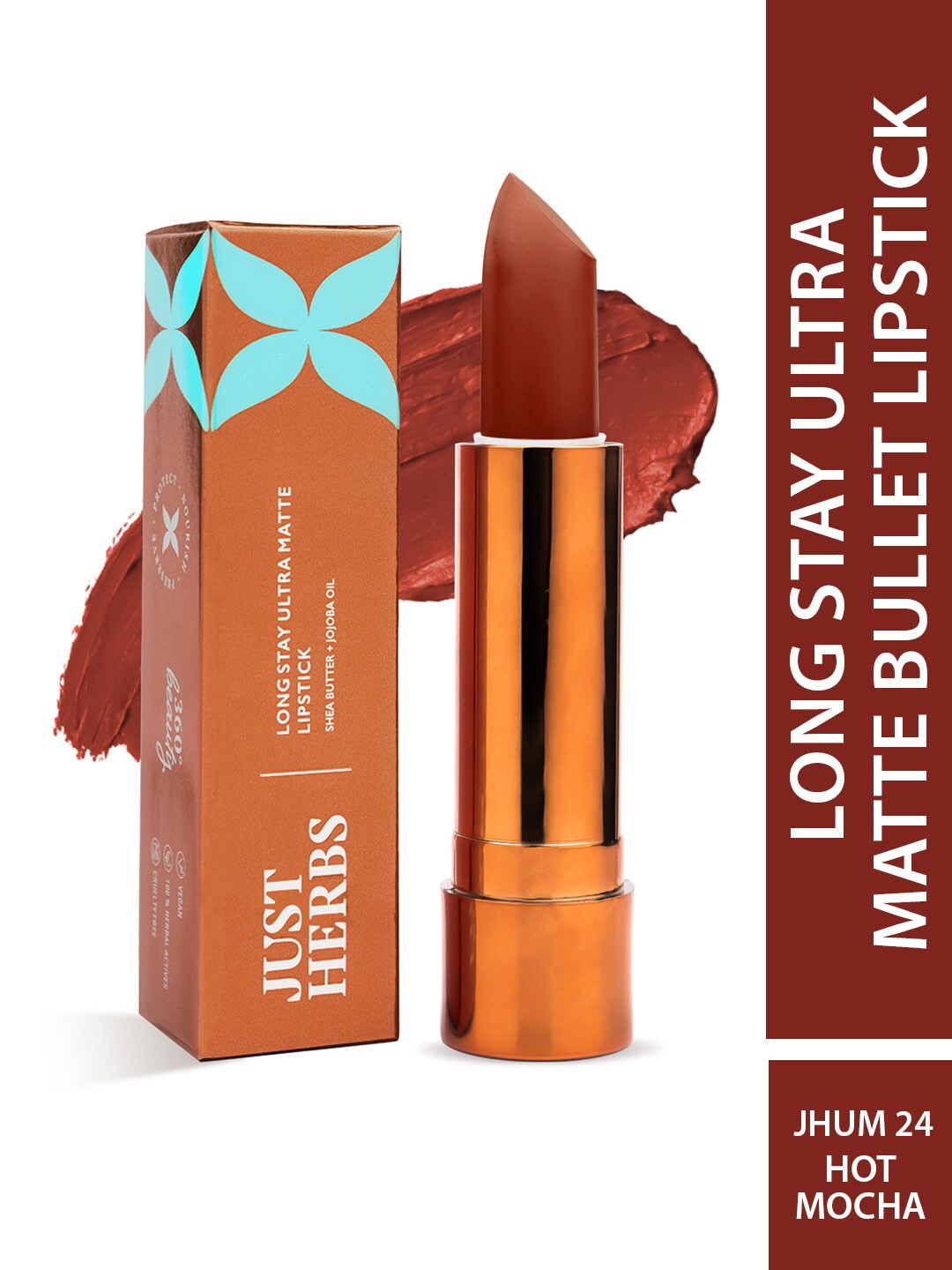 

Just Herbs 360 Degree Beauty Lipstick With Shea butter & Jojoba oil- 4g-24 Hot Mocha, Na