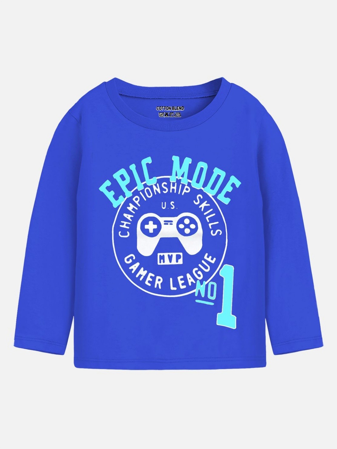 

YK X Trampoline Boys Printed Applique T-shirt, Blue