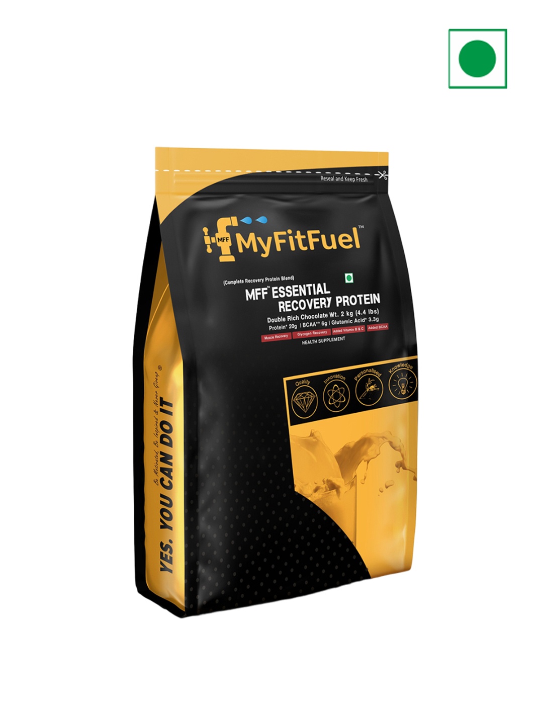 

MyFitFuel Essential Recovery Protein - Double Rich Chocolate Protein - 2 kg, Brown