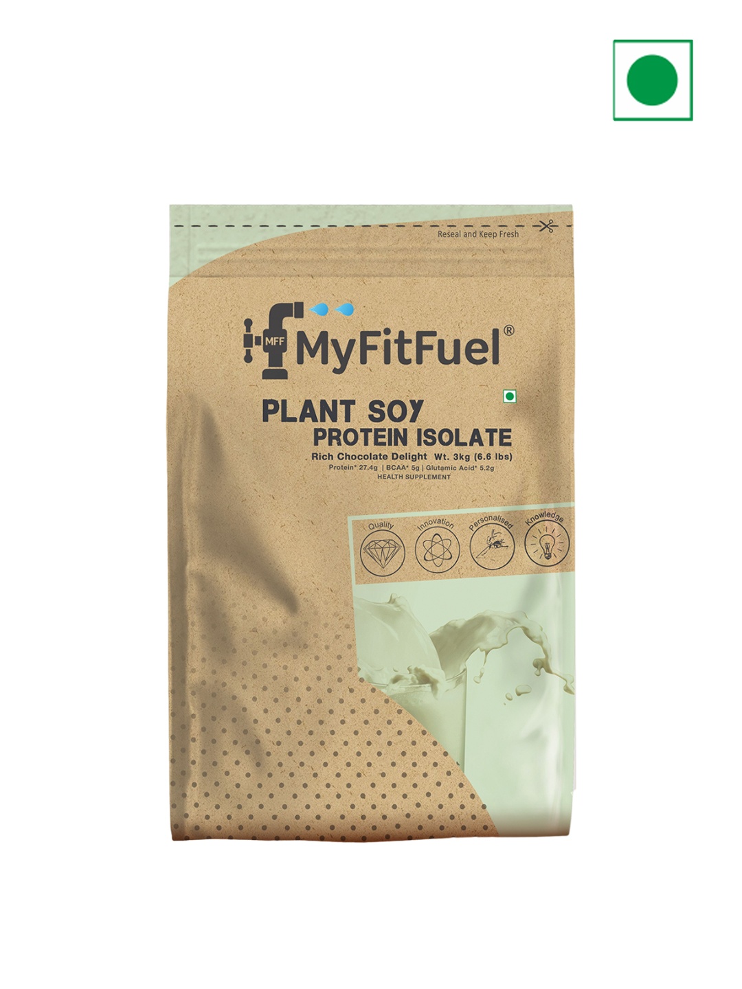 

MyFitFuel Plant Pea Protein Isolate - Rich Chocolate Delight - 3 kg, Brown