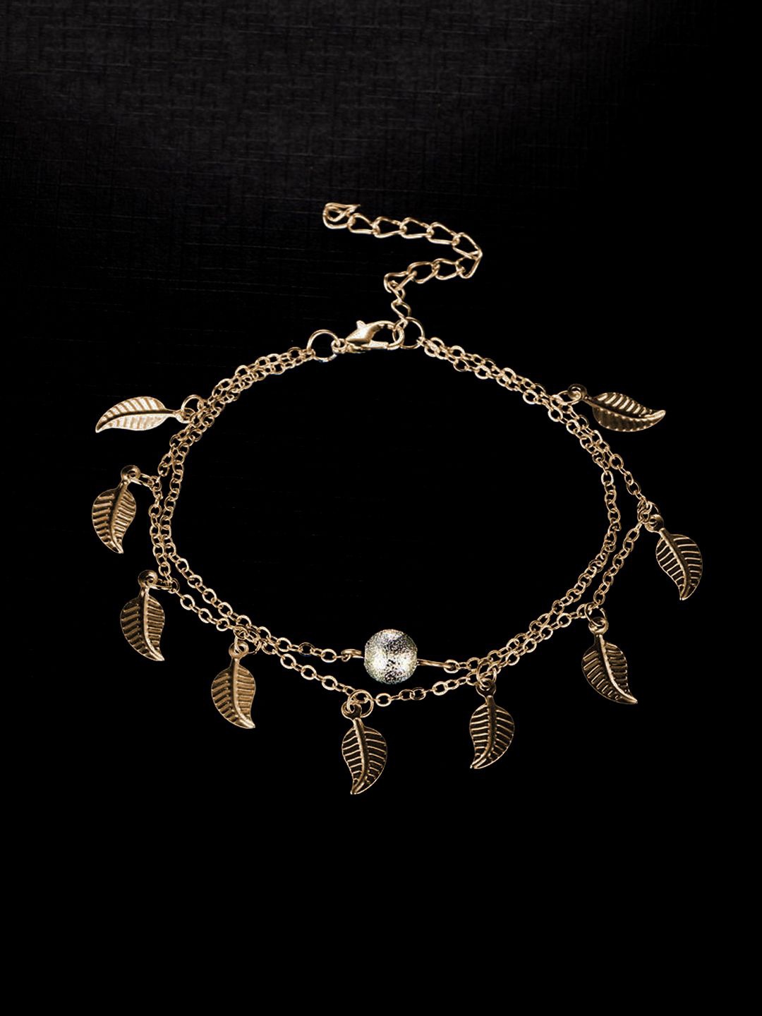 

KRENOZ Gold-Plated Pearls Single Anklet