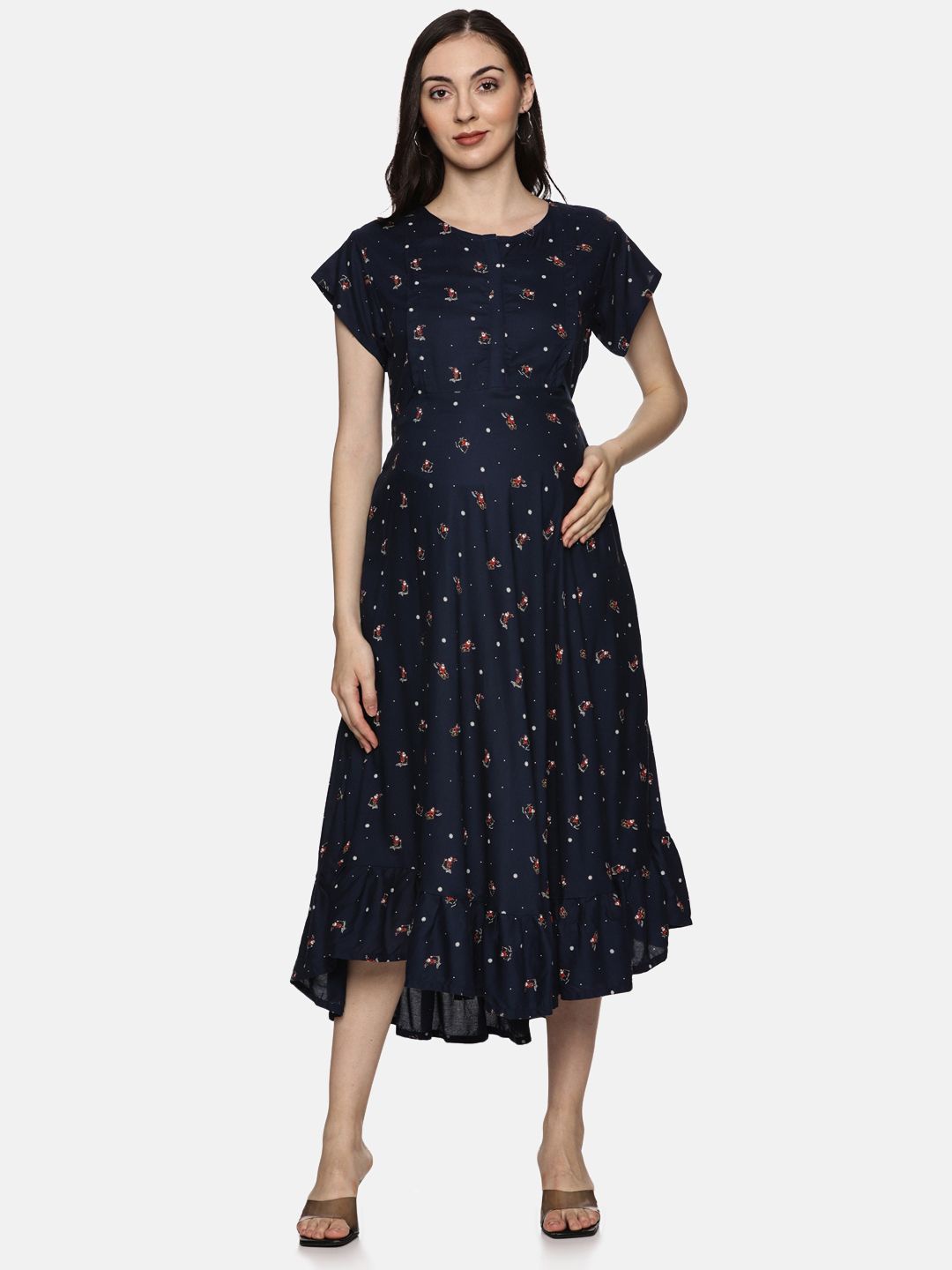 

Nejo Floral Print Maternity Maternity A-Line Dress, Blue