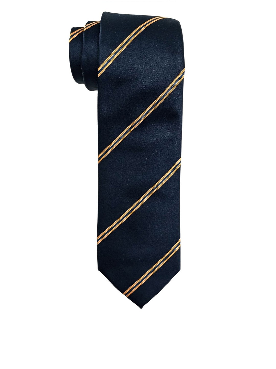 

The Tie Hub Men Striped Broad Tie, Navy blue