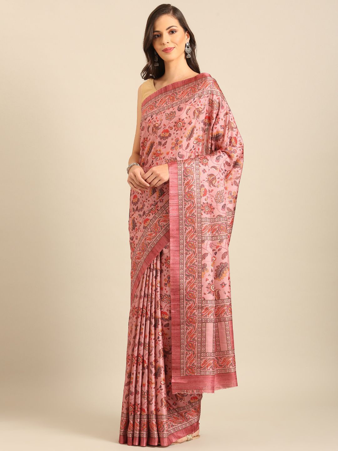 

Exclusiva Floral Printed Saree, Pink