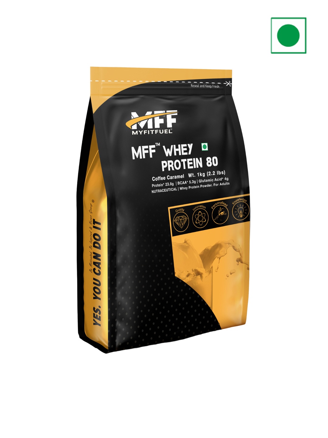 

MyFitFuel Whey Protein 80 - Coffee Caramel Flavour - 1kg, Brown